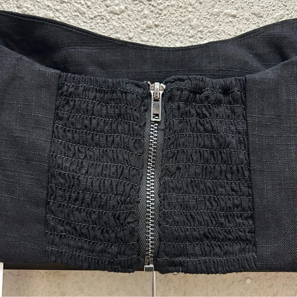 CAARA Black Cropped Smocked Back Tank Top NWT M - Picture 6 of 9